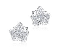 Leaf CZ Stone Silver Ear Stud STS-5106